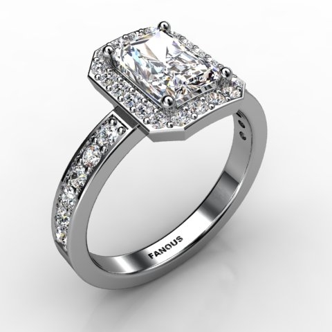 18k White Gold Engagement Ring 0.556ct - 0200869-18kw