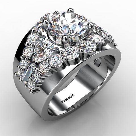 18k White Gold Engagement Ring 2.463ct - 1002817-18kw
